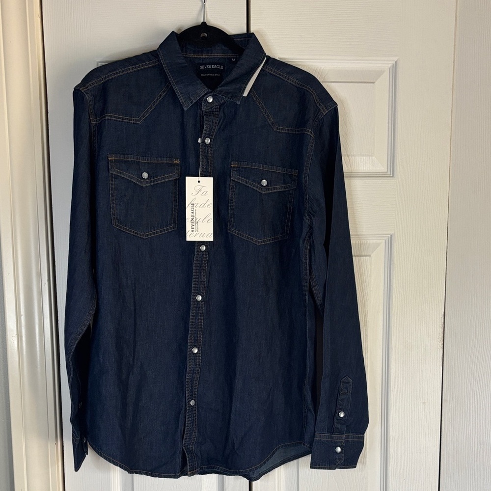 Men's Denim Shirt - Dark Blue